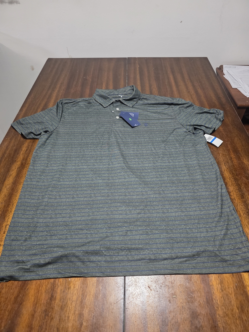 IZOD Men's Striped Polo Gray & Blue Size Large NWT